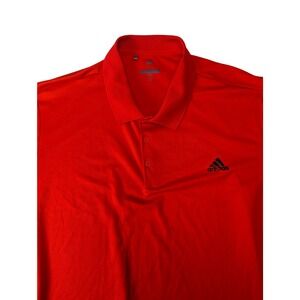 Adidas Men's Golf Polo Red Short Sleeve Solid Size 2XL Casual Lightweight Bright